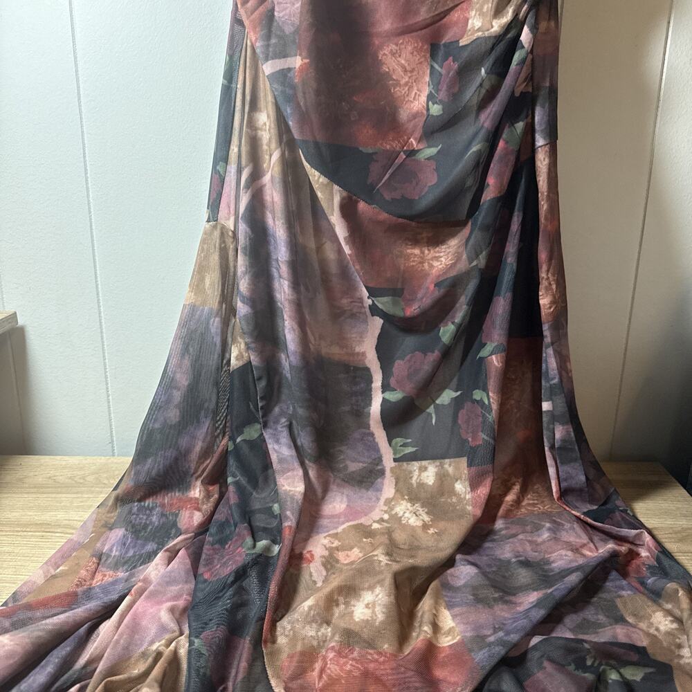 Cider XL Floral Satin Slip Dress Maxi Lingerie Nightgown Elegant New OO - Picture 3 of 6